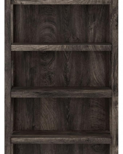 Bush Furniture Key West Tall 5 Shelf Bookcase in Dark Gray Hickory - LeafyLoom