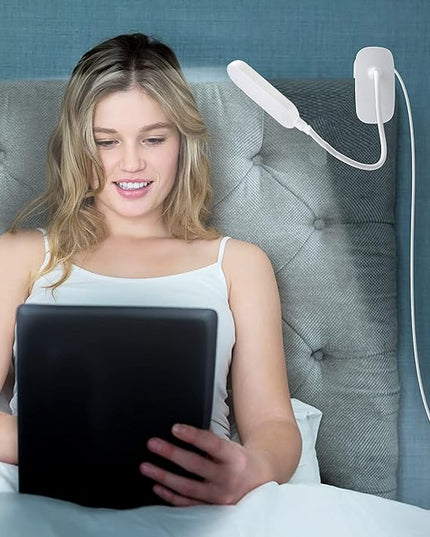 COLORLIFE Desk Lamp Clip On Light-7W 2600mAH Flexible Gooseneck Battery Operated Rechargeable Reading Lamp with Clamp & Stepless Brightness for Desk,Piano,Bed Headboard and Computers - LeafyLoom