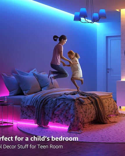 Lepro RGB LED Strip Lights, Christmas Decor, 16.4ft Flexible LED Light Strip, 5050 SMD LED, Color Changing Rope Light with Remote Controller and 24V Power Supply for TV Backlight, Home, Bedroom, Bar Lepro