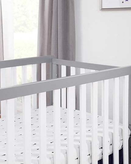 Carter's by DaVinci Colby 4-in-1 Low-Profile Convertible Crib in Grey and White, Greenguard Gold Certified - LeafyLoom