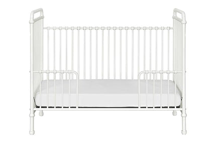 Namesake Abigail 3-in-1 Convertible Metal Crib in Washed White, Greenguard Gold Certified - LeafyLoom