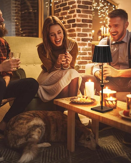 GGOYING Cordless Table Lamp,Battery Operated LED Lamp with 5200mAh,3 Color Mode,Stepless Dimming, Modern Portable Lamp for RestaurantOutdoor(Black Brush Gold) - LeafyLoom