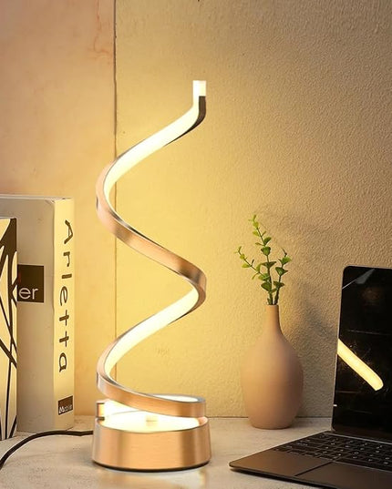 ELINKUME LED Table Bedside Lamps with Touch 12W,Stepless Dimming Home Desk Lamp with 3 Color(3000K/4500K/6000K),Gold Reading Night Light for Bedroom,Living Room,Study,Office,Kids Room,Meeting Room - LeafyLoom