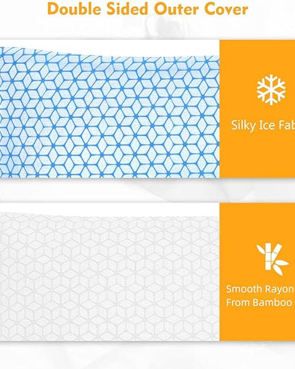 Pillows King Size Set of 2, King Size Pillows for Bed Shredded Memory Foam Pillows Adjustable, Cooling Pillow Soft and Supportive for Side Back Stomach Sleepers - LeafyLoom