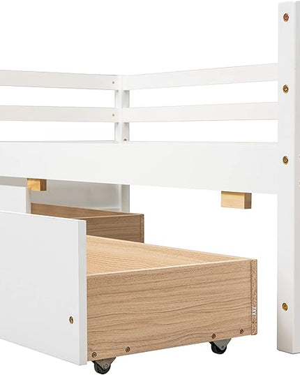 Bellemave Daybed with Two Storage Drawers Wood Day Bed, Sofa Bed Frame with Storage Drawers Daybed Couch with Storage Bed for Living Room Bedroom （White）… - LeafyLoom