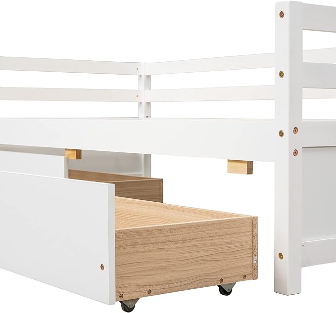 Bellemave Daybed with Two Storage Drawers Wood Day Bed, Sofa Bed Frame with Storage Drawers Daybed Couch with Storage Bed for Living Room Bedroom （White）… - LeafyLoom