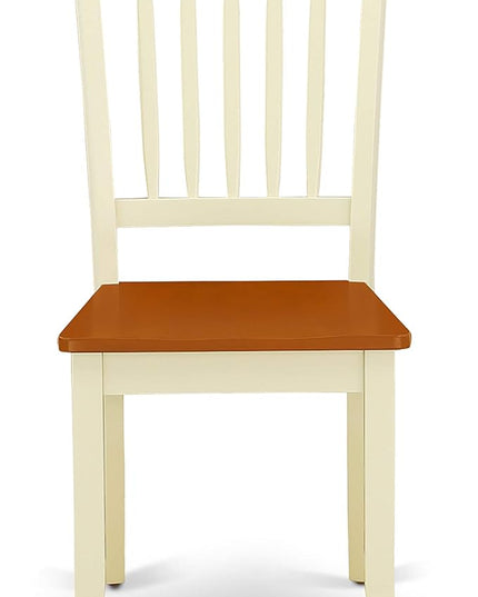 East West Furniture MZDA5-WHI-W Monza 5 Piece Set Includes a Rectangle Dining Room Table with Dropleaf and 4 Wood Seat Chairs, 36x54 Inch - LeafyLoom