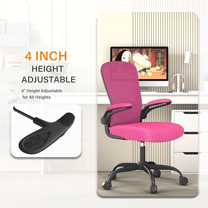Office Chair, Ergonomic Desk Chair with Adjustable Lumbar Support, High Back Mesh Computer Chair with Flip-up Armrests-BIFMA Passed Task Chairs, Executive Chair for Home Office - LeafyLoom
