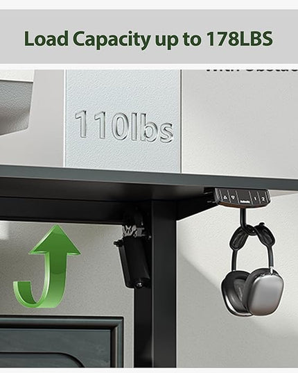 L Shaped Standing Desk Adjustable Height, Electric Corner Standing Desk, 63 x 55 inch Sit Stand Computer Table with Splice Board, Gaming Table, Black - LeafyLoom