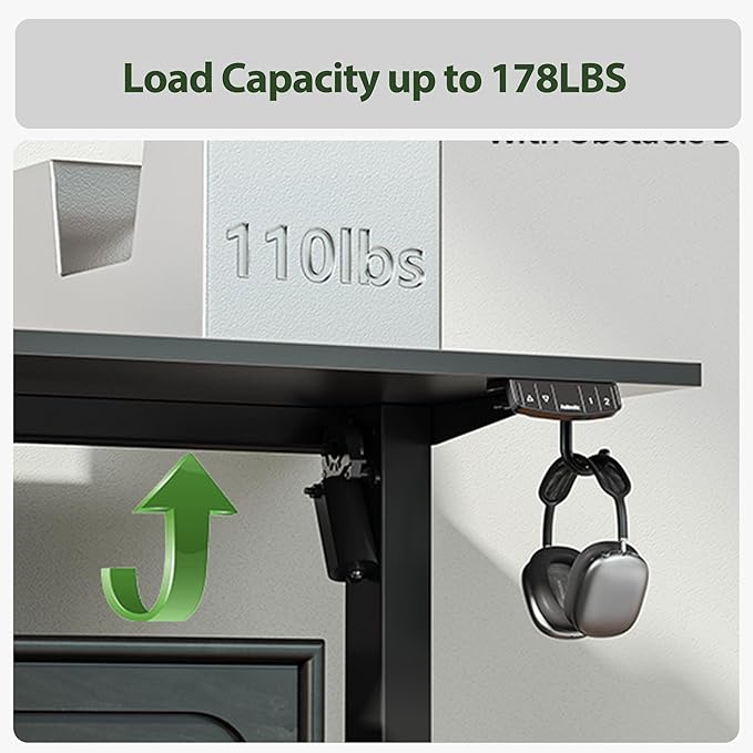 L Shaped Standing Desk Adjustable Height, Electric Corner Standing Desk, 63 x 55 inch Sit Stand Computer Table with Splice Board, Gaming Table, Black - LeafyLoom