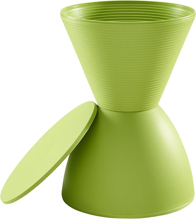 Modway Haste Contemporary Modern Hourglass Accent Stool in Green - LeafyLoom