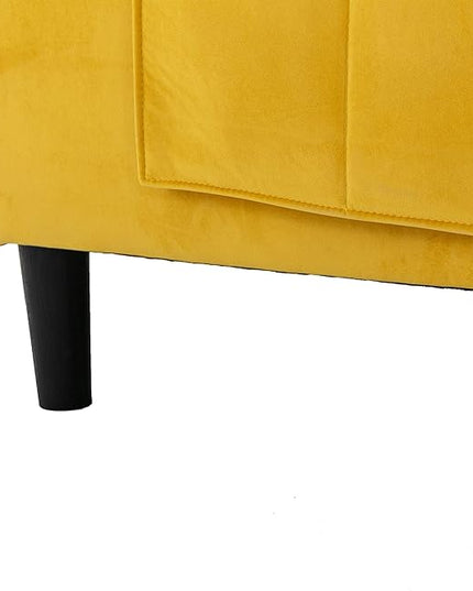 72.44" L-Shaped Reversible Sectional Sofa w/Pull Out Bed & Storage Chaise Lounge,Interior Furniture Comfy Sleeper Corner Couch with 3 Throw Pillows and Pockets,for Dorm,Apartment,Yellow - LeafyLoom