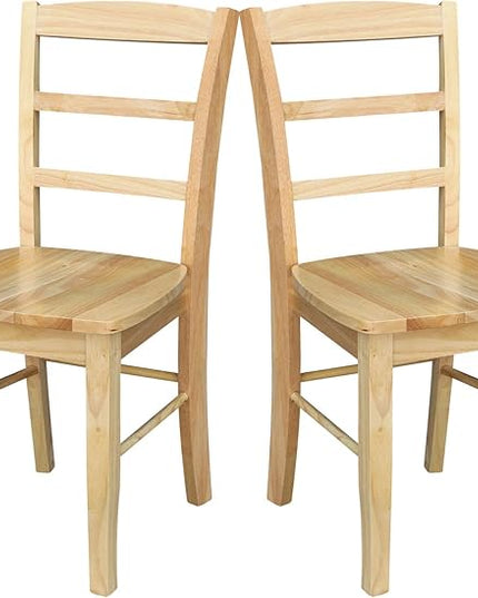 International Concepts Pair of Madrid LadderBack Chairs, Natural - LeafyLoom