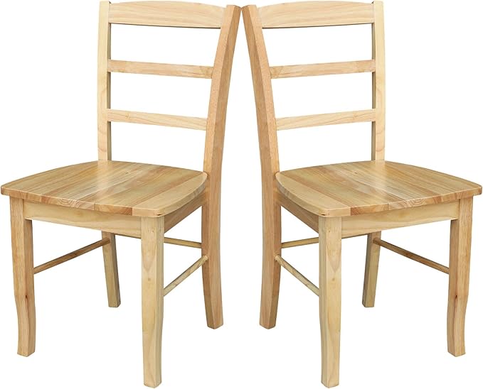 International Concepts Pair of Madrid LadderBack Chairs, Natural - LeafyLoom