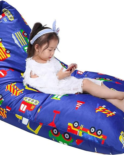 Jorbest Stuffed Animal Bean Bag Storage, Cute Excavator Stuffed Animal Storage Bean Bag Chair Cover for Kids and Adults, Luxury Velvet Bean Bag Covers Only without Filling, (200L/52 Gal) - LeafyLoom