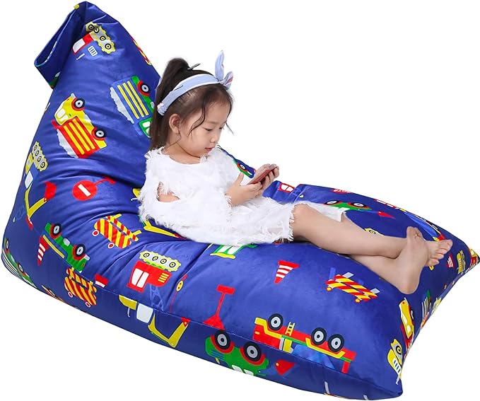 Jorbest Stuffed Animal Bean Bag Storage, Cute Excavator Stuffed Animal Storage Bean Bag Chair Cover for Kids and Adults, Luxury Velvet Bean Bag Covers Only without Filling, (200L/52 Gal) - LeafyLoom