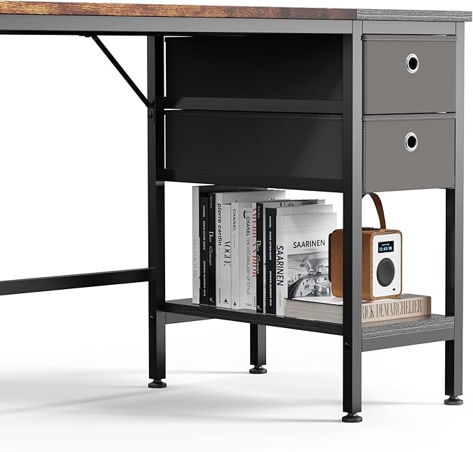 HOMIDEC Office Desk, Computer Desk with Drawers 40" Study Writing Desks for Home with Storage Shelves, Desks & Workstations for Home Office Bedroom - LeafyLoom