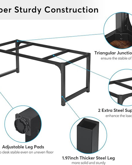 Tribesigns Modern Computer Desk, 70.8 x 31.5 inch Large Office Desk Computer Table Study Writing Desk Workstation for Home Office, Rustic/Black - LeafyLoom