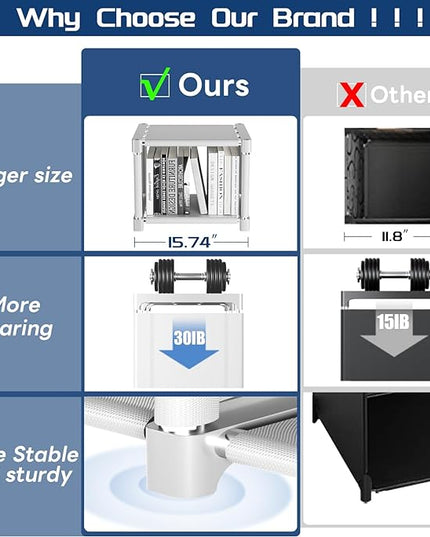 Mavivegue Book Shelf, 12 Cube Storage Organizer, DIY Bookcase, Metal Cube Bookshelf,Tall Book case for Bedroom, Living Room,Office,Closet Storage Organizer, White Cubicle Storage Rack - LeafyLoom
