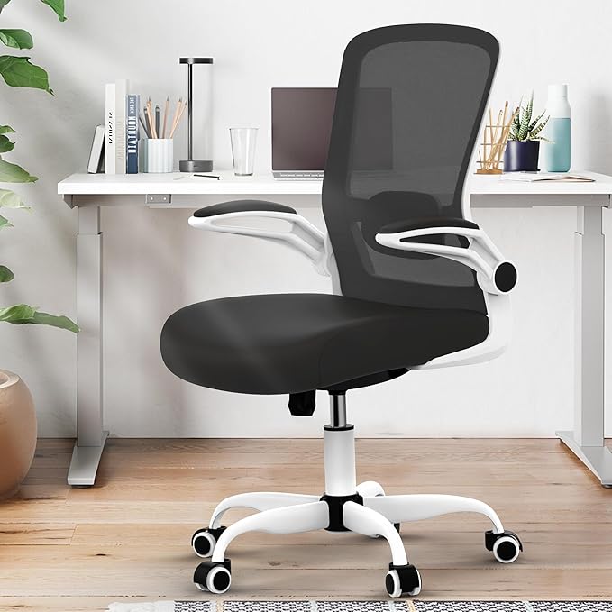 Office Chair, Ergonomic Desk Chair with Adjustable Lumbar Support, High Back Mesh Computer Chair with Flip-up Armrests-BIFMA Passed Task Chairs, Executive Chair for Home Office - LeafyLoom