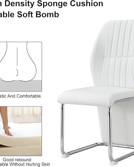 NicBex Haerin-SD-00292-LWJ Dining Chairs, 17.5"x16.6"x37.6", White - LeafyLoom