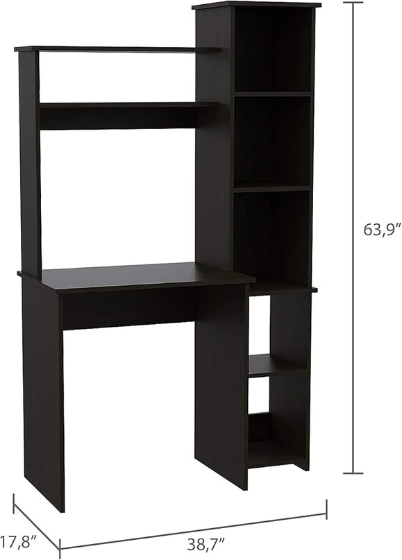 NicBex Laik-DW-00075-DX Desks, 38.7" W x 17.8" D x 63.9" H, Black - LeafyLoom