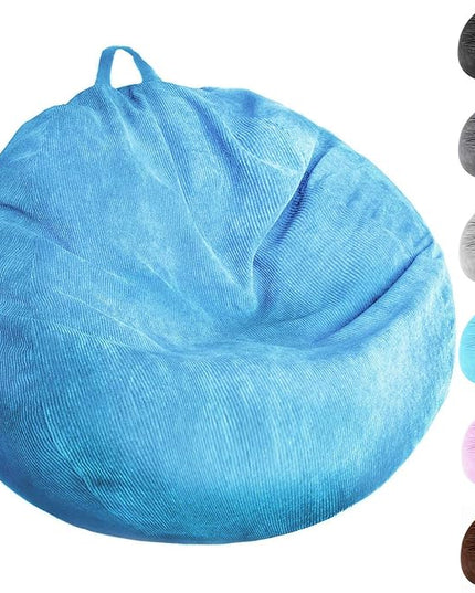 Stuffed Animal Storage Bean Bag Chair Cover (No Filler) Washable Ultra Soft Corduroy Bean Bag Cover for Organizing Plush Toys or Textile, Sack Bean Bag for Adults, Teens - LeafyLoom