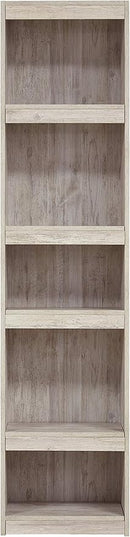 Signature Design by Ashley Willowton Coastal Entertainment Center Pier Bookcase with 3 Adjustable Shelves, Whitewash - LeafyLoom