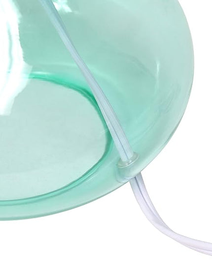 Simple Designs LT2063-AOW Glass Raindrop Bedside Table Lamp with White Fabric Shade, Aqua (Pack of 4) - LeafyLoom