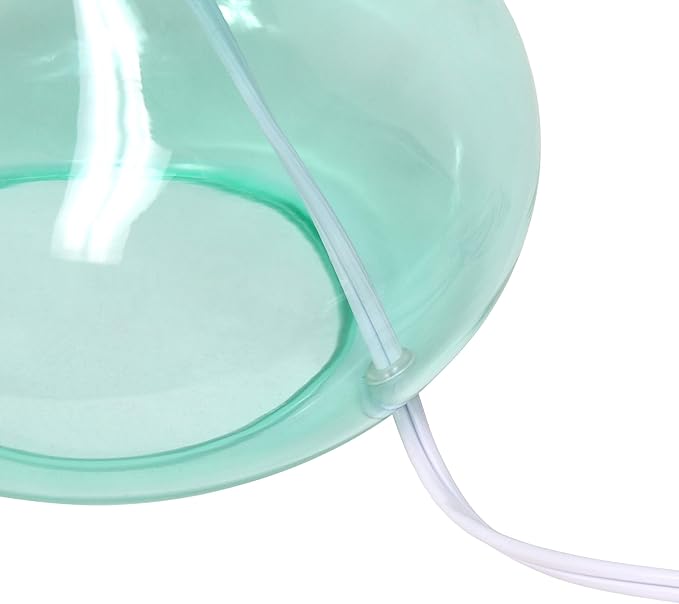 Simple Designs LT2063-AOW Glass Raindrop Bedside Table Lamp with White Fabric Shade, Aqua (Pack of 4) - LeafyLoom