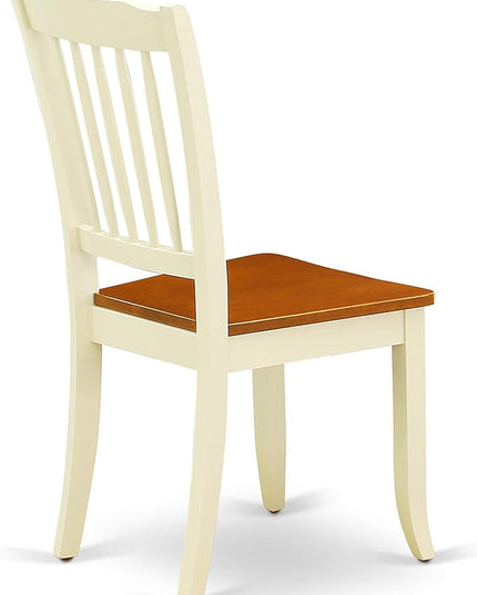 East West Furniture NDDA3-WHI-W Norden 3 Piece Set Contains a Rectangle Dining Room Table with Dropleaf and 2 Wood Seat Chairs, 30x48 Inch - LeafyLoom