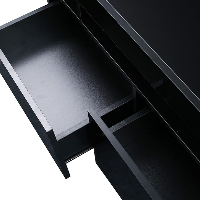 NicBex TV Stand for 70 Inch TV LED Gaming Entertainment Center Media Storage Console Table with Remote Control Lights for Living Room,Bedroom,63 Inch,Black - LeafyLoom