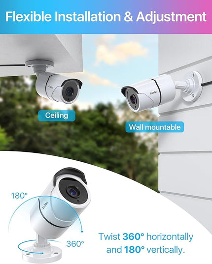 ZOSI 4PACK 1920TVL 1080P HD TVI Security Cameras 120ft Night Vision CCTV Cameras Home Security Day/Night Waterproof Camera for 720P,1080P,5MP,4K HD-TVI Analog DVR Systems ZOSI