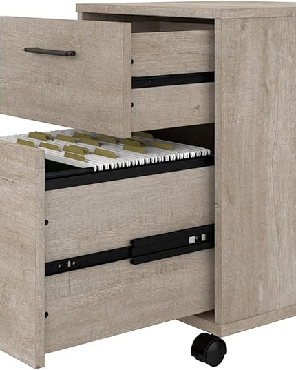 Bush Furniture Key West 2 Drawer Mobile File Cabinet, Rolling File Cabinet for Home Office - LeafyLoom