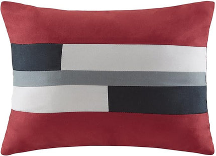 Comfort Spaces Casual Comforter Set Sporty Design, Vibrant Color, Active Lifestyle Boys Bedroom Décor, All Season Soft Microfiber Bedding Set, Decorative Pillow, Sham Black/Red Twin/Twin XL 3 Piece - LeafyLoom