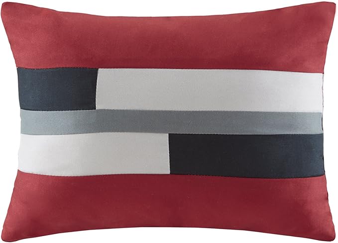 Comfort Spaces Casual Comforter Set Sporty Design, Vibrant Color, Active Lifestyle Boys Bedroom Décor, All Season Soft Microfiber Bedding Set, Decorative Pillow, Sham Black/Red Twin/Twin XL 3 Piece - LeafyLoom