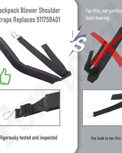 4 Pack 511758401 Backpack Blower Shoulder Straps Compatible with RedMax Models EBZ8500 EBZ7500 EBZ6500 EBZ5150, Replaces 521678901 - LeafyLoom