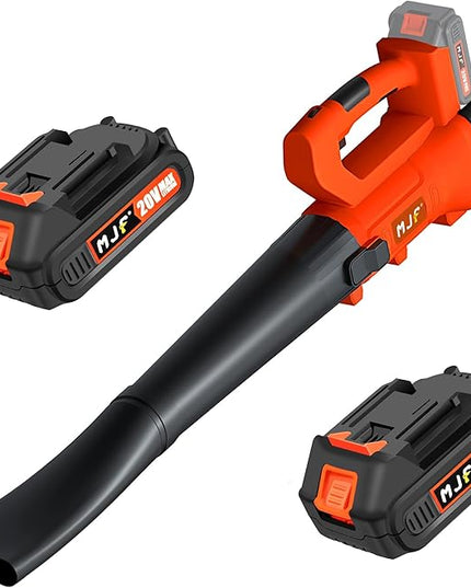 MJF Cordless Leaf Blower, 150MPH, 350CFM, 20V Brushless Motor, 2x2000mAh Batteries and Fast Charger, Lightweight, Electric Blower for Lawn Care, Yard Cleaning - LeafyLoom