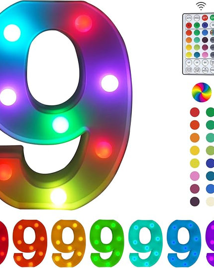 Letter LED Lights, 16 Colors Changing LED Marquee Letter Lights, Dimmable Night Lights for Wedding, Birthday, Holiday, Party, Bar, Christmas Decoration,Dorm Room Decor-Multicolor 9 - LeafyLoom