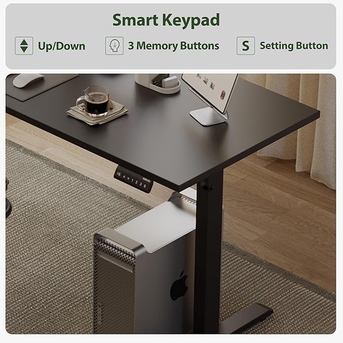 L Shaped Standing Desk Adjustable Height, Electric Corner Standing Desk, 63 x 55 inch Sit Stand Computer Table with Splice Board, Gaming Table, Black - LeafyLoom