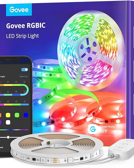 Govee LED Strip Lights RGBIC, 16.4ft Bluetooth Color Changing LED Lights with Segmented App Control, Smart LED Strip Color Picking, Music Sync LED Lights for Bedroom, Living Room, Party Govee