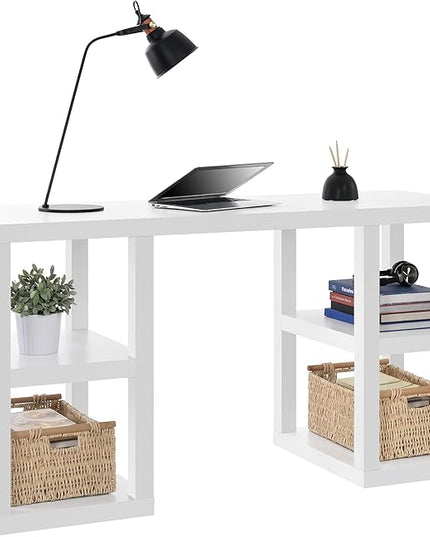 Ameriwood Home Parsons Deluxe Desk, White - LeafyLoom
