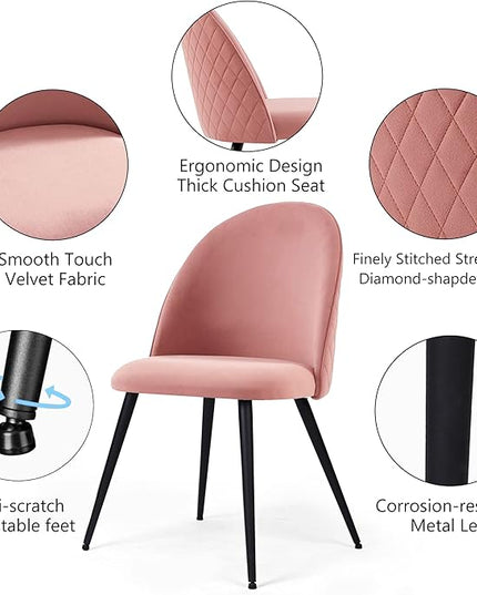 NicBex Haerin-SD-00330-LWJ Dining Chairs, 21.3"x20.5"x33.1", Pink - LeafyLoom