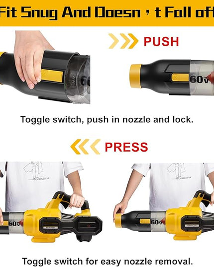 Blower Nozzle for Dewalt 60V MAX Leaf Blower(DCBL772X1 DCBL772B DCMBA572N), Car Drying Nozzle for Dewalt 60V- Bare Nozzle 1 Pack - LeafyLoom