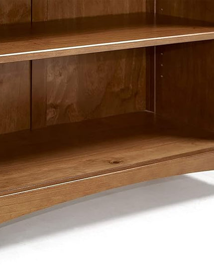 Shaker Style 4 Shelf Bookcase / Solid Wood / 48" High / Adjustable Shelving / Closed Back / Display Bookshelf for Living Room, Bedroom, Home and Office, Cherry - LeafyLoom