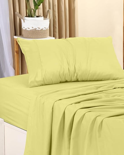 Utopia Bedding Twin Bed Sheets Set - 3 Piece Bedding - Brushed Microfiber - Shrinkage and Fade Resistant - Easy Care (Twin, Yellow) - LeafyLoom