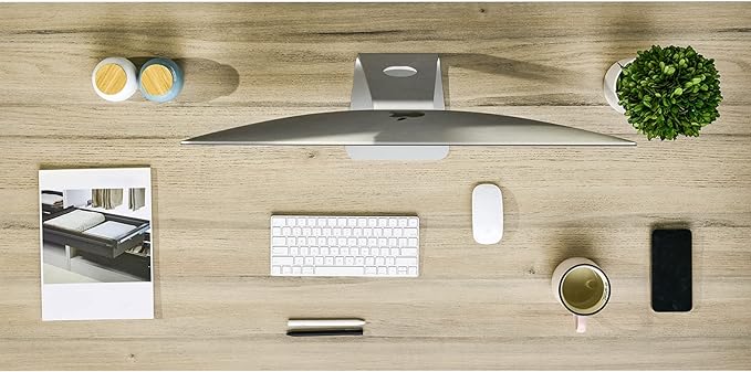 Kaboon Universal Tabletop 45"x20", Solid One-Piece Melamine Table Top, Double Desk L-Desk Floating Desk DIY, Home and Office, Oak - LeafyLoom