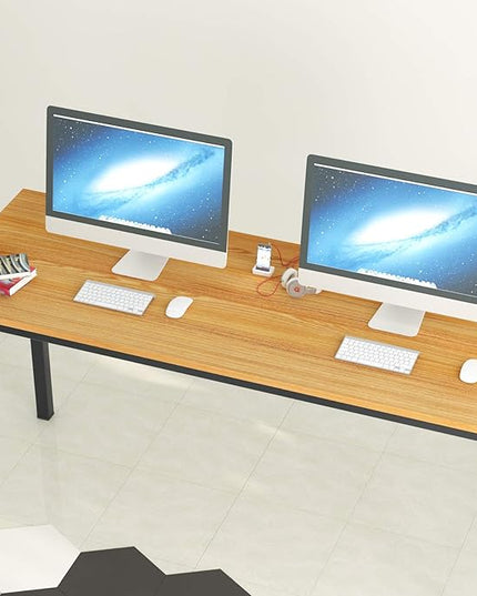 soges 63 Inch Long Computer Desk Home Office Table Writing Desk Study Table Gaming Table Computer WorkstationsTeak GCP2AC3-160TB - LeafyLoom