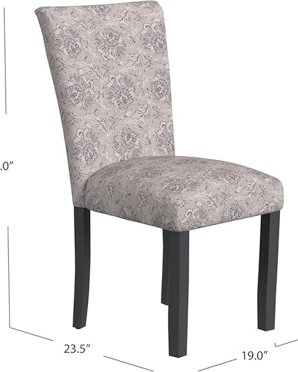 HomePop Classic Parsons Dining Chairs, Pack of 2, Linen Artistic Floral Print - LeafyLoom