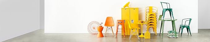 Modway Haste Contemporary Modern Hourglass Accent Stool in Orange - LeafyLoom